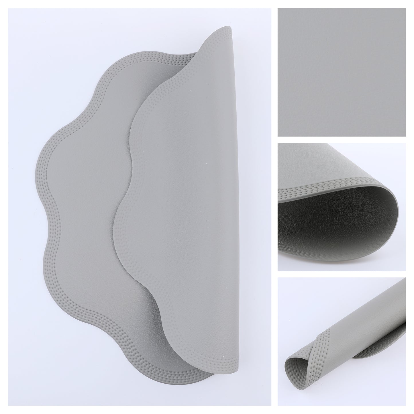Placemats Set of 6 Faux Leather for Kitchen Dining Table Decor, Washable Wipeable 15*15in
