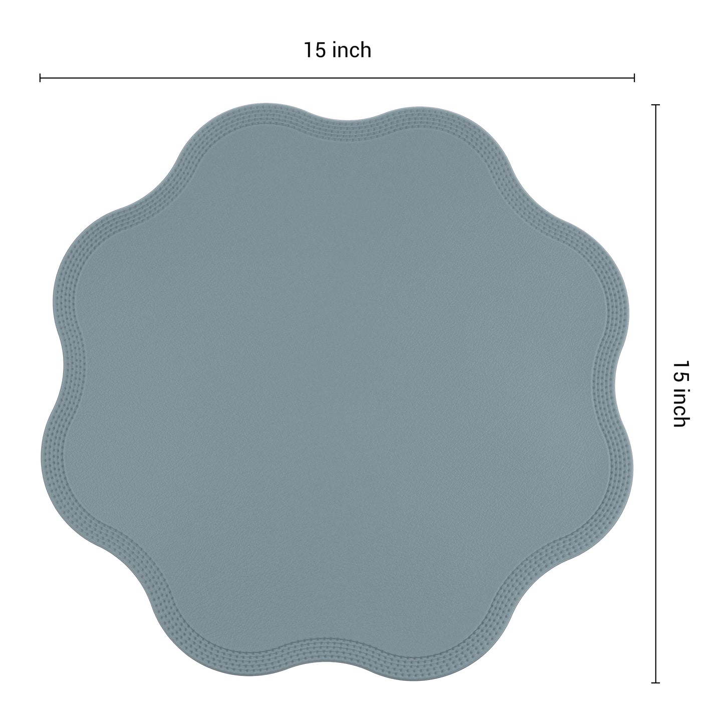Placemats Set of 6 Faux Leather for Kitchen Dining Table Decor, Washable Wipeable 15*15in
