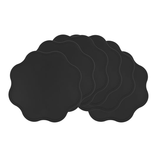 Placemats Set of 6 Faux Leather for Kitchen Dining Table Decor, Washable Wipeable 15*15in