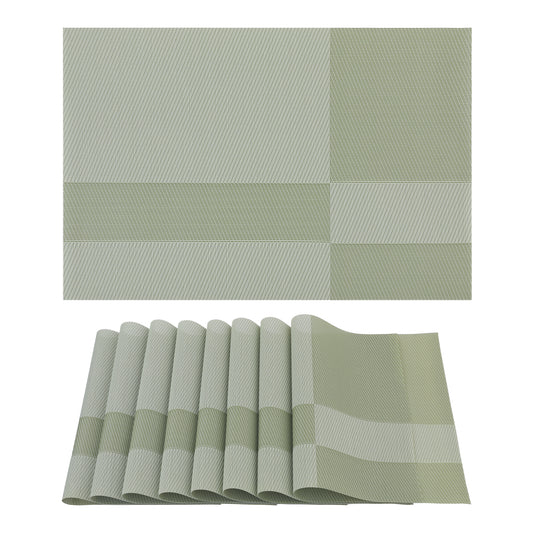 Set of 8 PVC Placemats for Kitchen Dining Table Decor, Washable Wipeable 18*12in