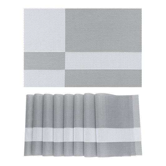 Set of 8 PVC Placemats for Kitchen Dining Table Decor, Washable Wipeable 18*12in