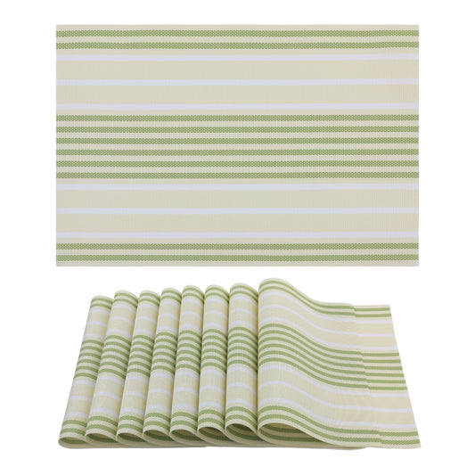 Placemats Set of 8 PVC for Kitchen Dining Table Decor, Washable Wipeable 18*12in
