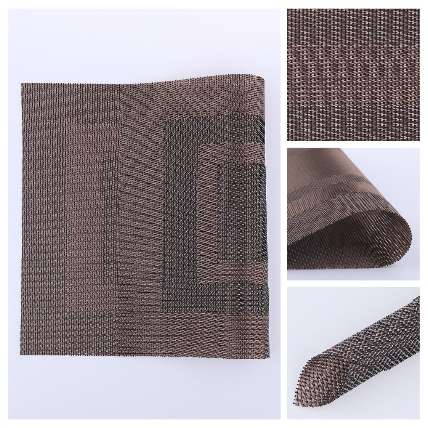 Placemats Set of 6 PVC for Kitchen Dining Table Decor Washable Heat Resistant Wipeable 18*12in