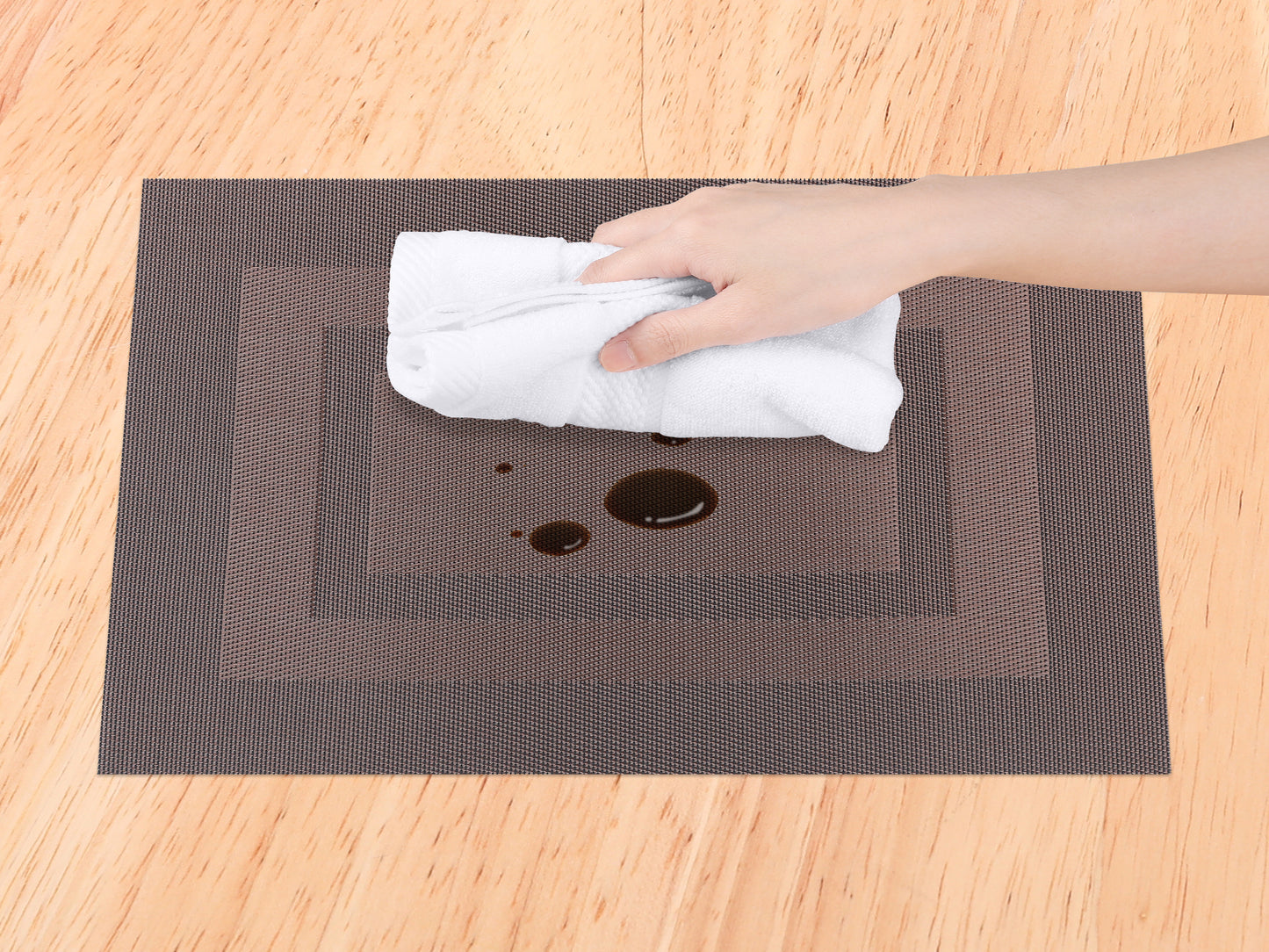 Placemats Set of 6 PVC for Kitchen Dining Table Decor Washable Heat Resistant Wipeable 18*12in