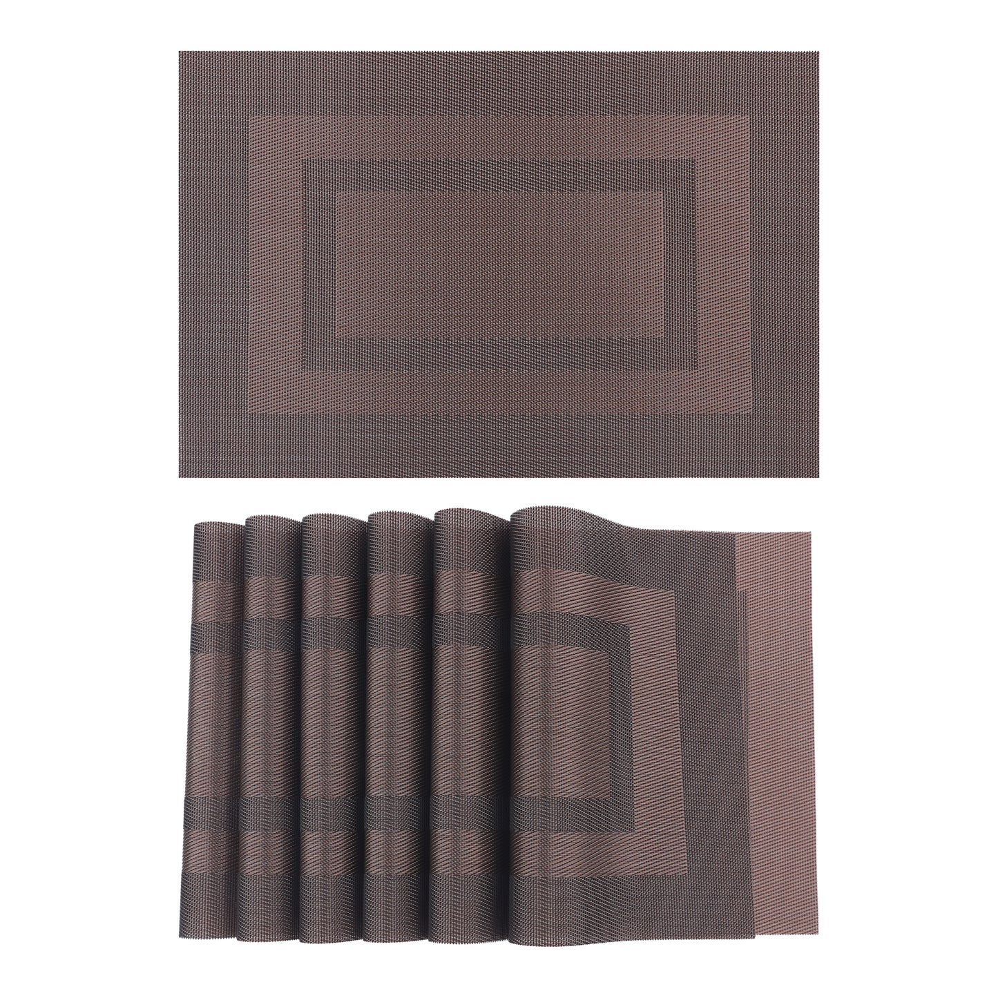 Placemats Set of 6 PVC for Kitchen Dining Table Decor Washable Heat Resistant Wipeable 18*12in