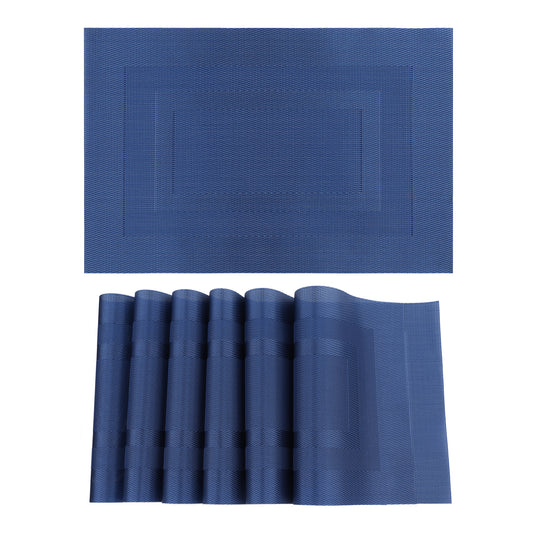 Placemats Set of 6 PVC for Kitchen Dining Table Decor Washable Heat Resistant Wipeable 18*12in