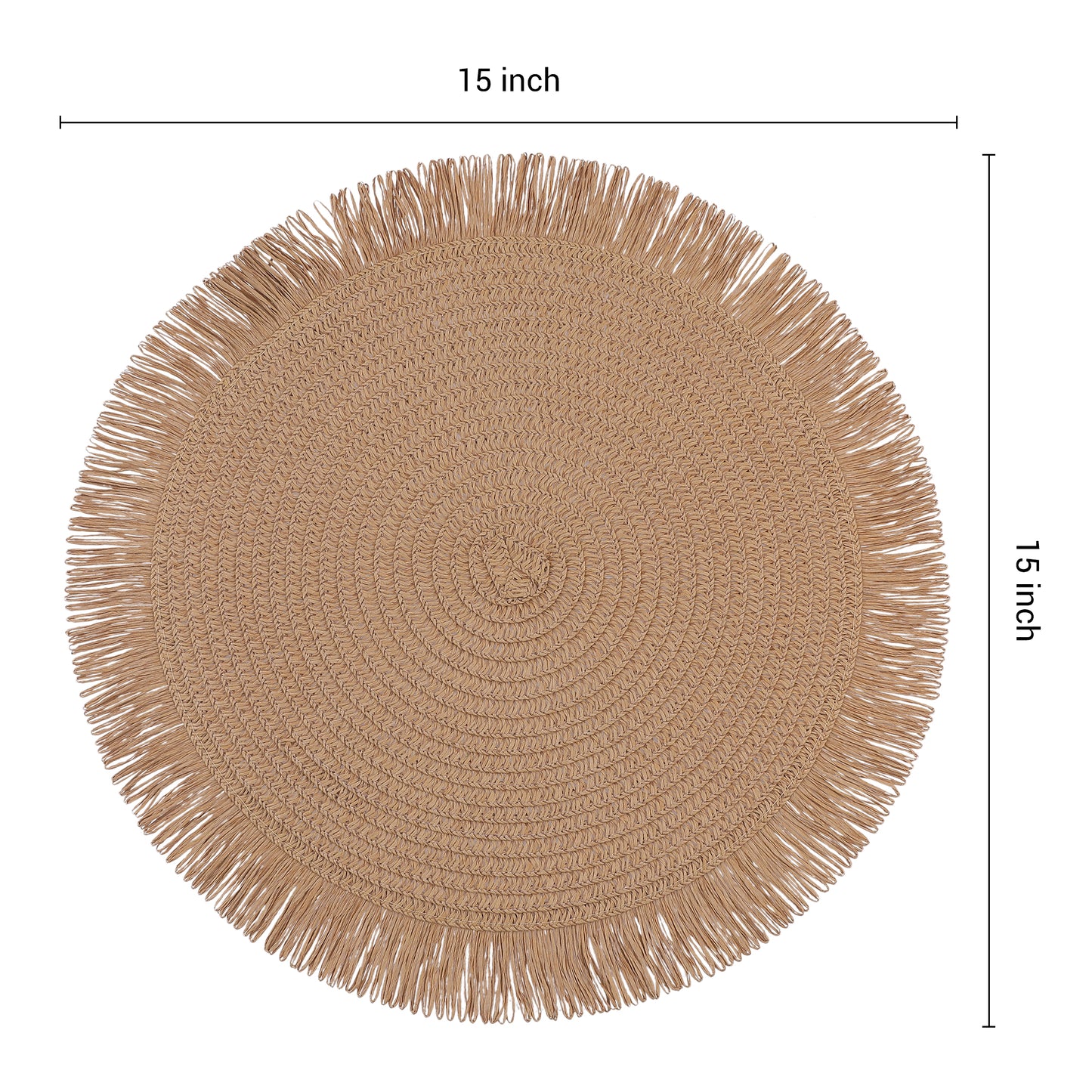 Rustic Placemats Set of 6 Tassel for Dining Table Decor Wipe Clean 15*15in