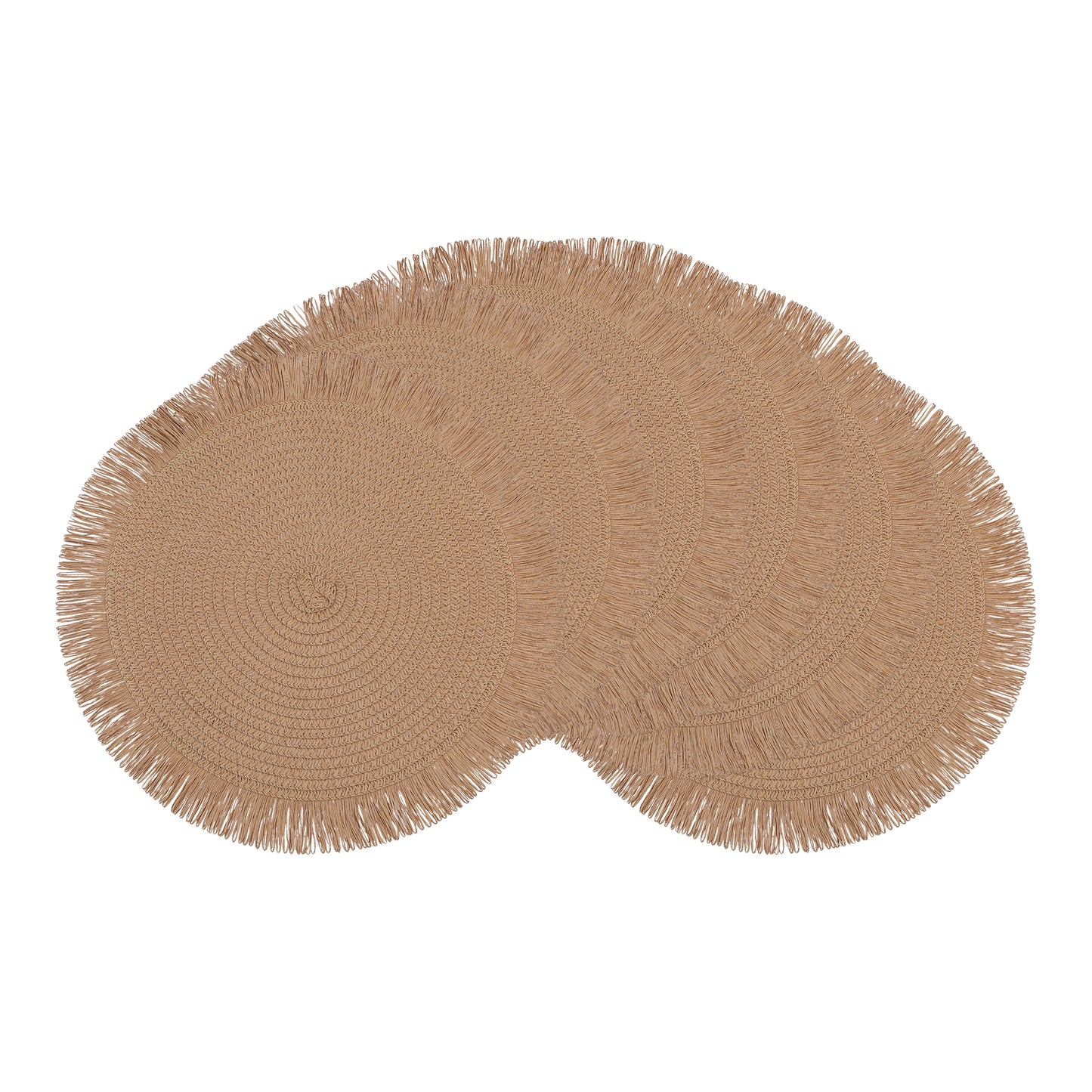 Rustic Placemats Set of 6 Tassel for Dining Table Decor Wipe Clean 15*15in