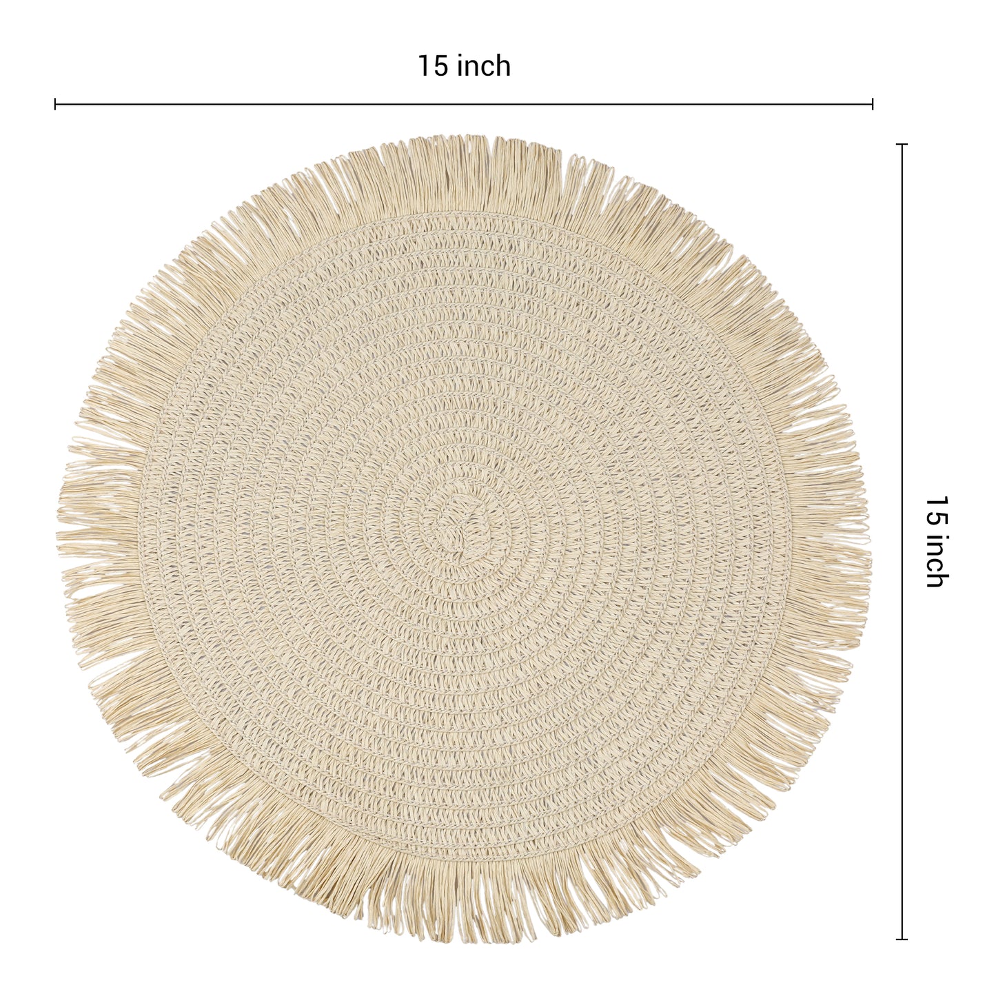 Rustic Placemats Set of 6 Tassel for Dining Table Decor Wipe Clean 15*15in