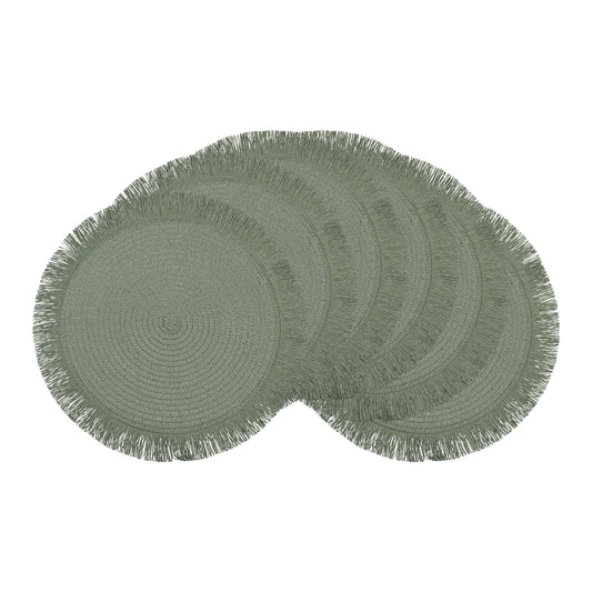 Rustic Placemats Set of 6 Tassel for Dining Table Decor Wipe Clean 15*15in