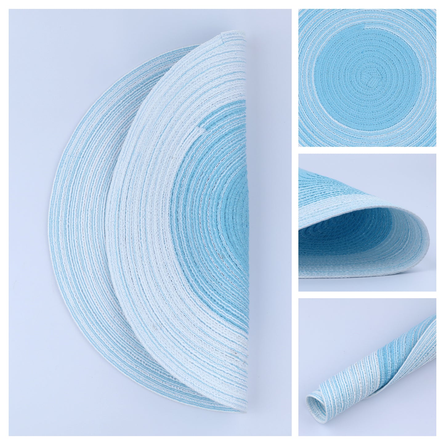 Placemats Set of 6 Rattan for Dining Table Decor Indoor Outdoor Kitchen Wipe Clean 14*14in