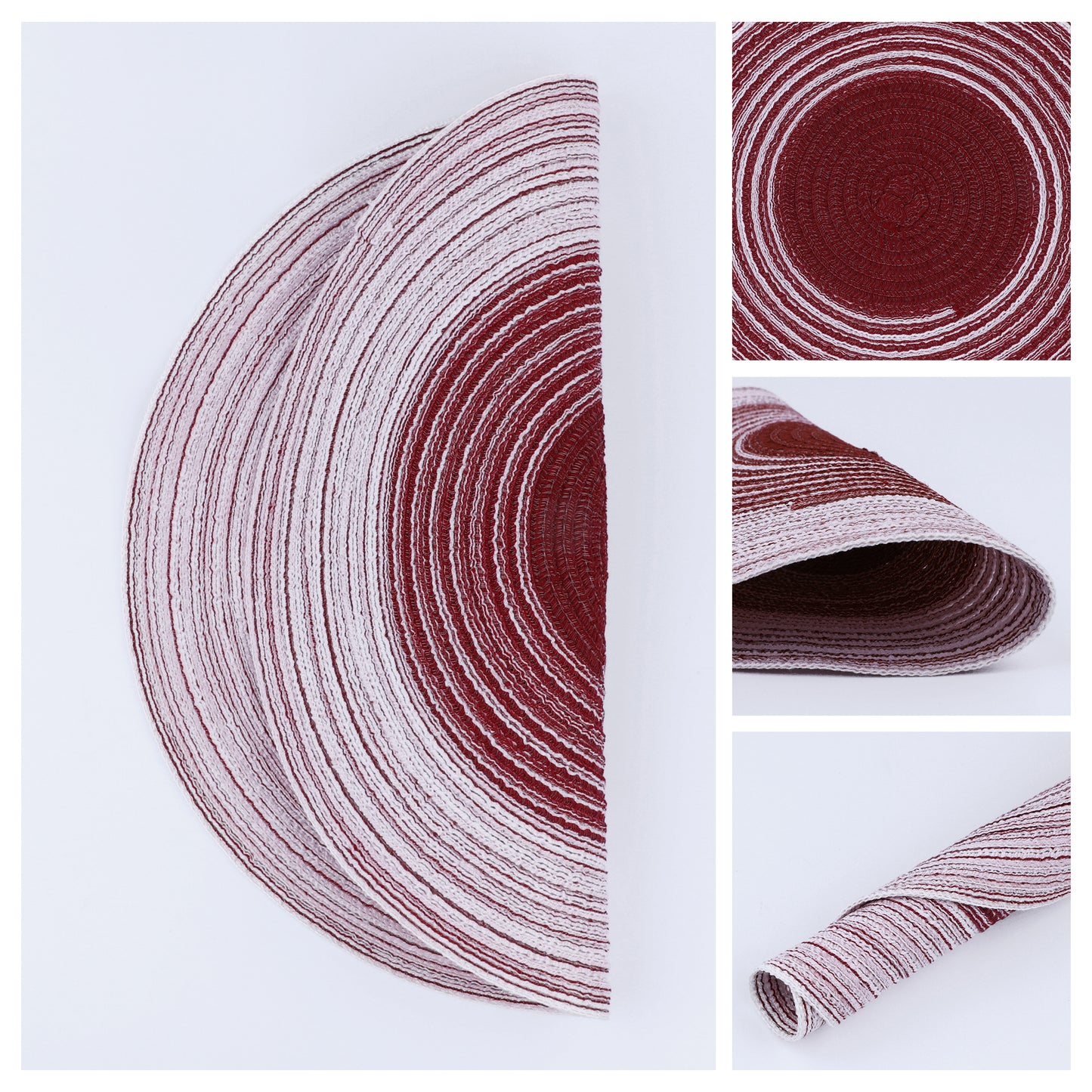 Placemats Set of 6 Rattan for Dining Table Decor Indoor Outdoor Kitchen Wipe Clean 14*14in