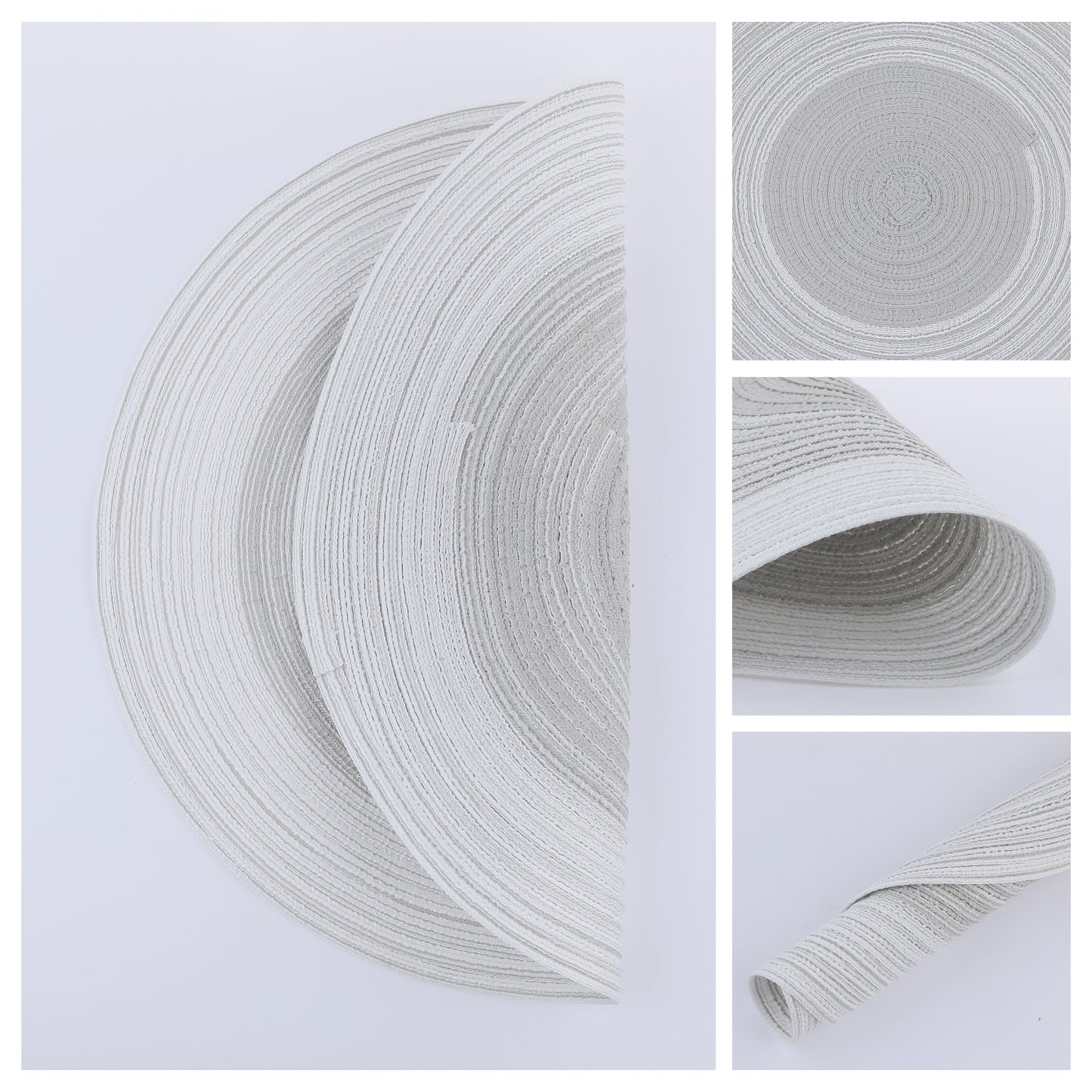 Placemats Set of 6 Rattan for Dining Table Decor Indoor Outdoor Kitchen Wipe Clean 14*14in