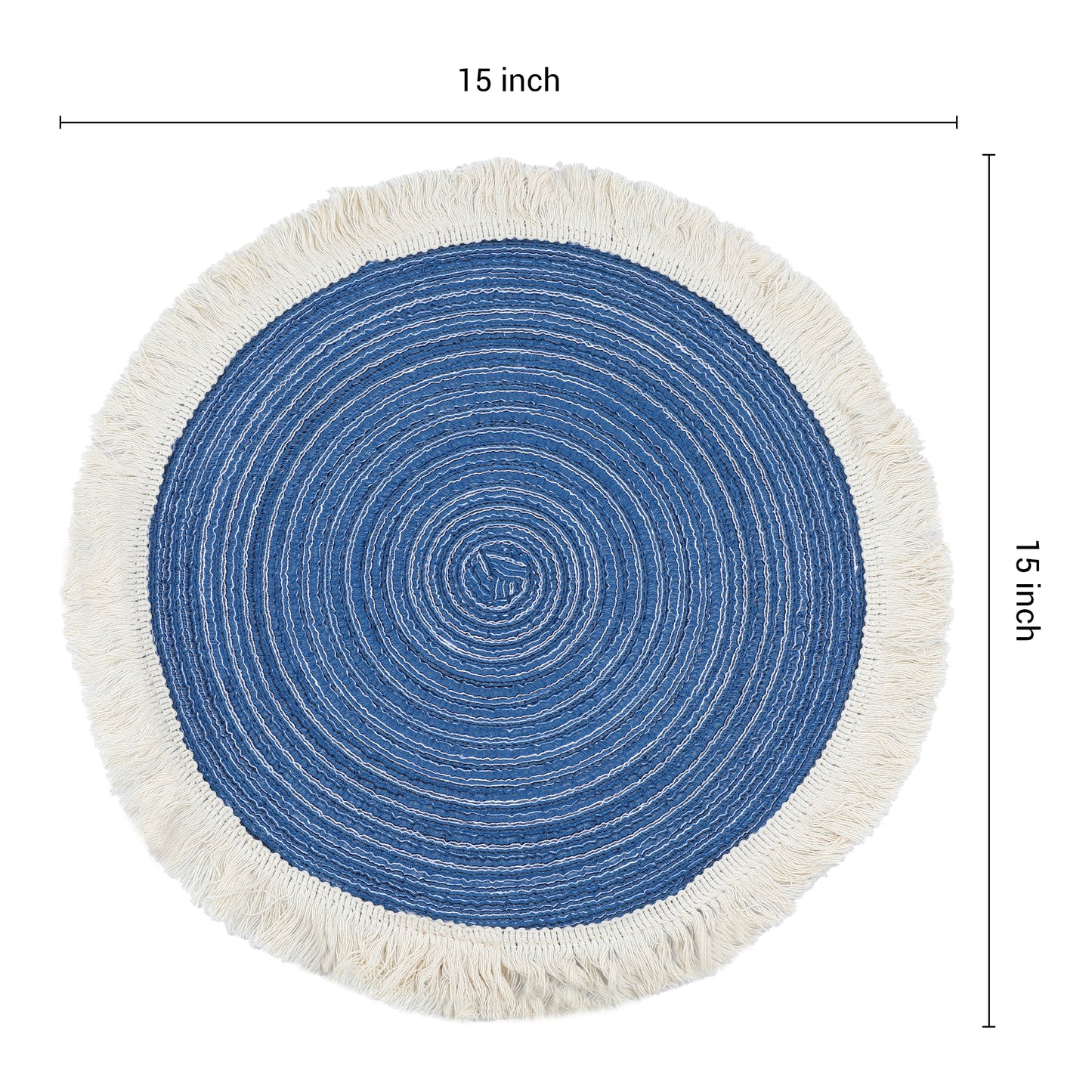 Rustic Placemats Set of 6 Round Rattan for Dining Table Decor Wipe Clean 15*15in