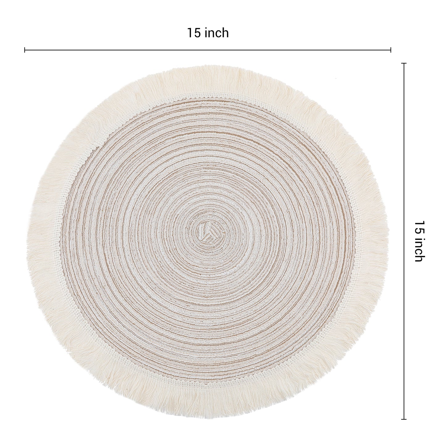 Rustic Placemats Set of 6 Round Rattan for Dining Table Decor Wipe Clean 15*15in