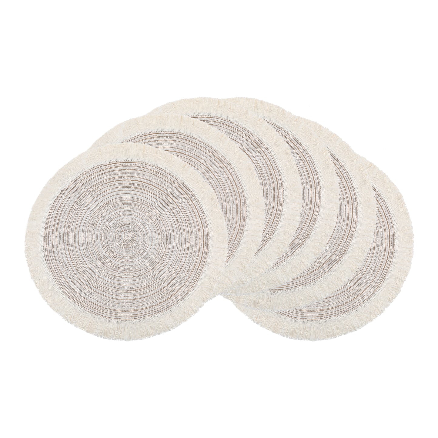 Rustic Placemats Set of 6 Round Rattan for Dining Table Decor Wipe Clean 15*15in