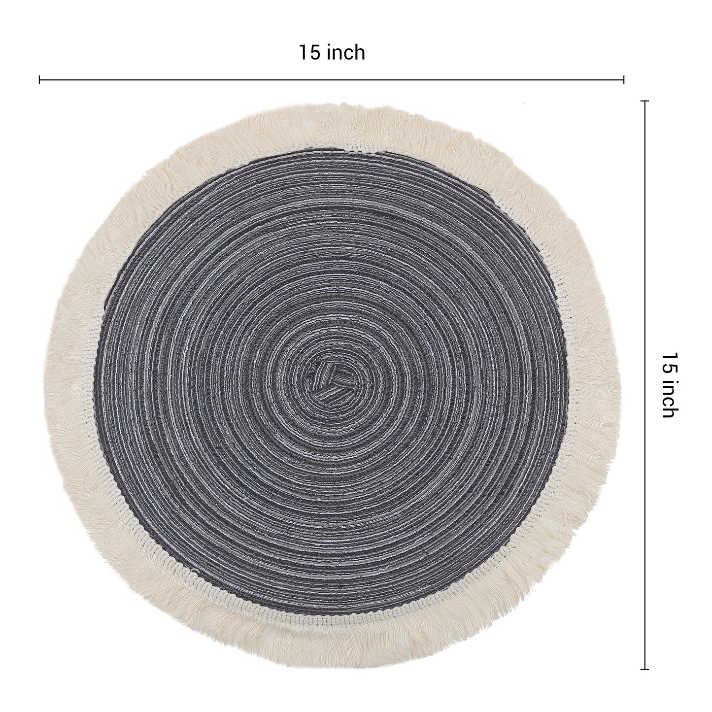 Rustic Placemats Set of 6 Round Rattan for Dining Table Decor Wipe Clean 15*15in