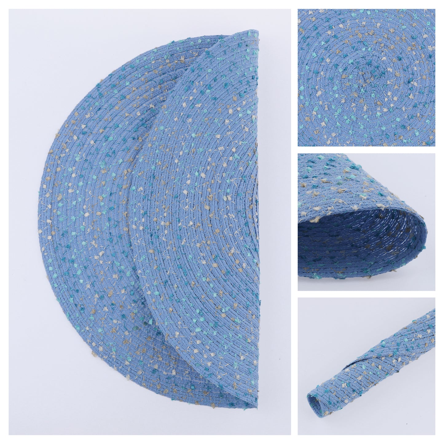 Rustic Placemats Set of 6 Round for Dining Table Decor Wipe Clean 15*15in