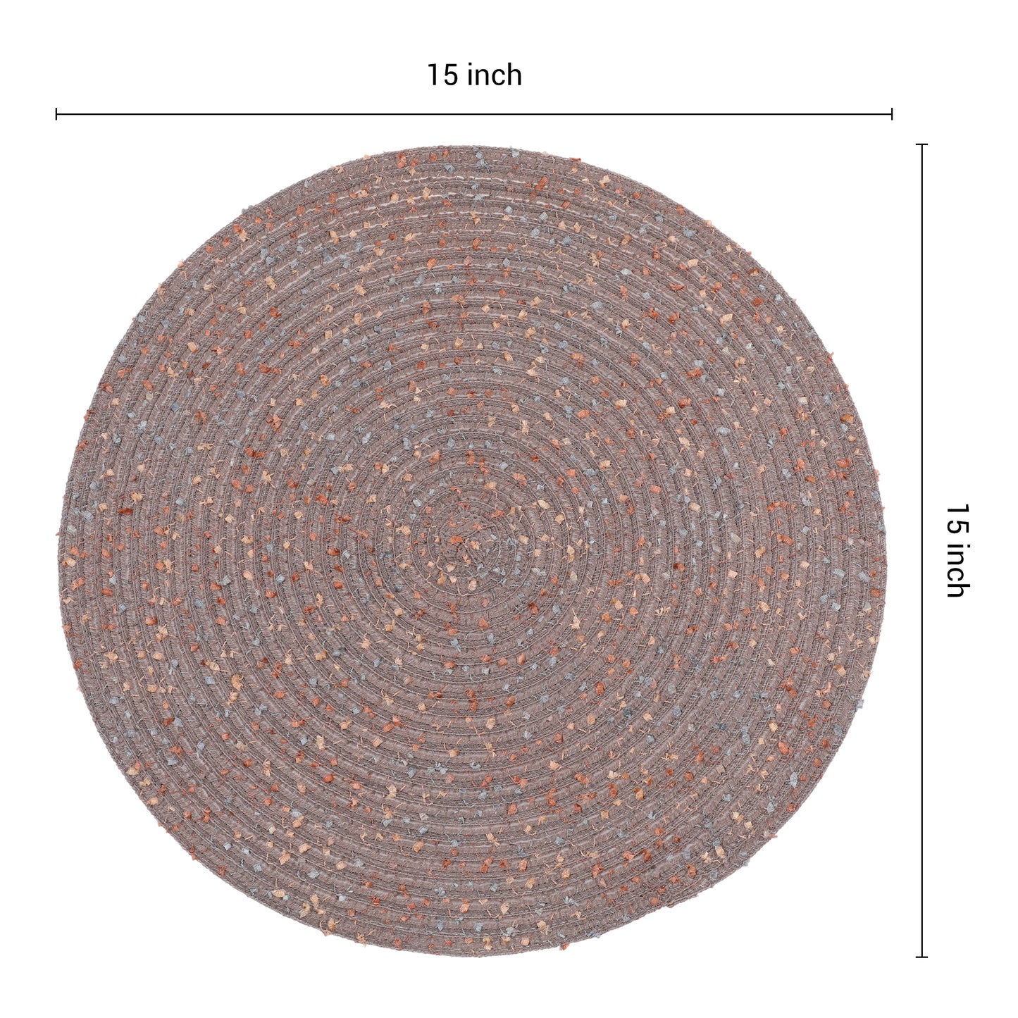 Rustic Placemats Set of 6 Round for Dining Table Decor Wipe Clean 15*15in