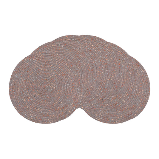 Rustic Placemats Set of 6 Round for Dining Table Decor Wipe Clean 15*15in