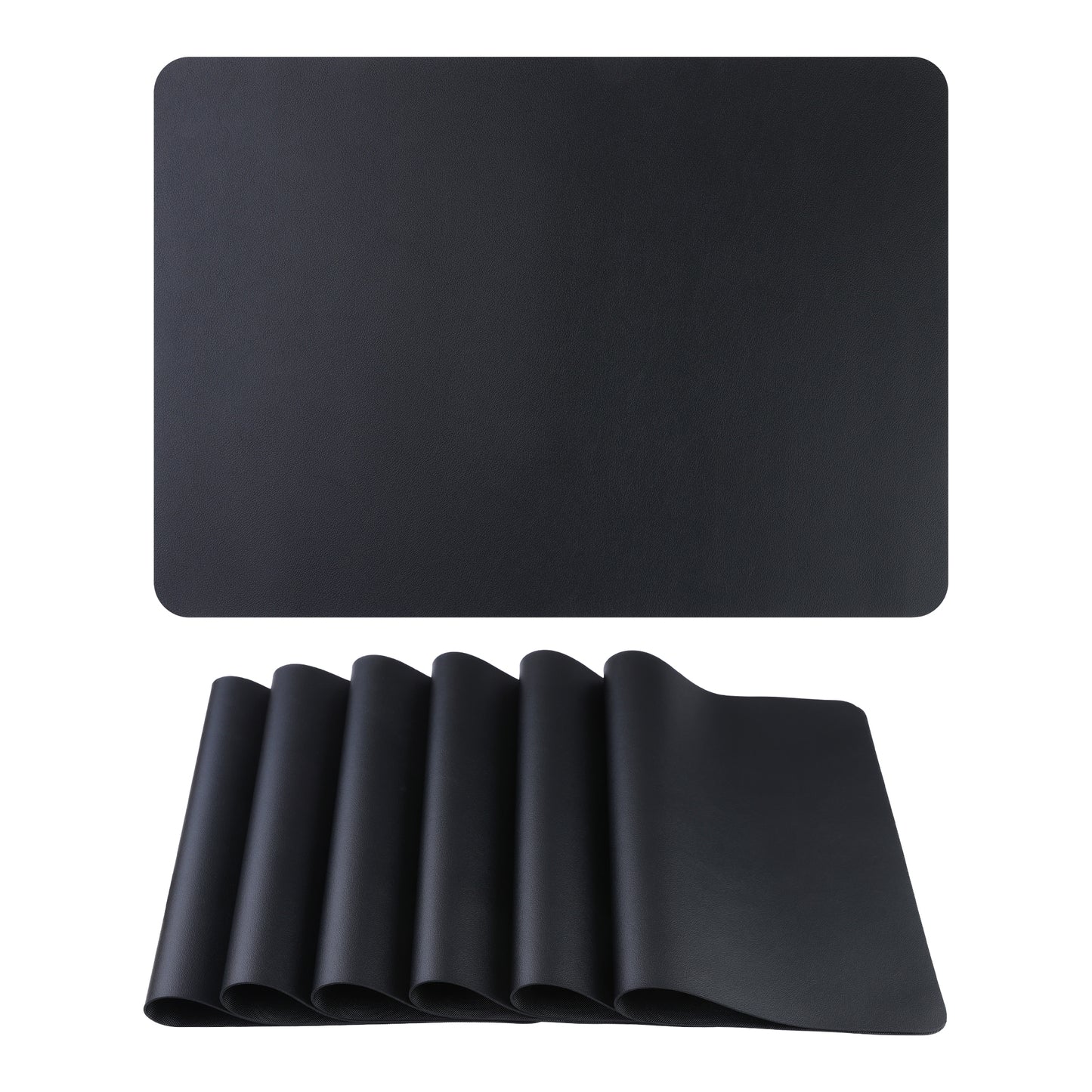 Placemats Set of 6 Faux Leather for Kitchen Dining Table Decor Washable Heat Resistant 17*12in