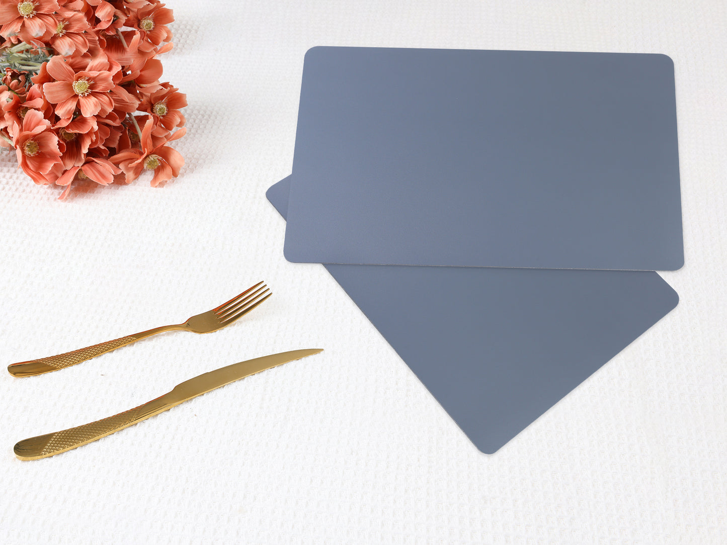 Placemats Set of 6 Faux Leather for Kitchen Dining Table Decor Washable Heat Resistant 17*12in
