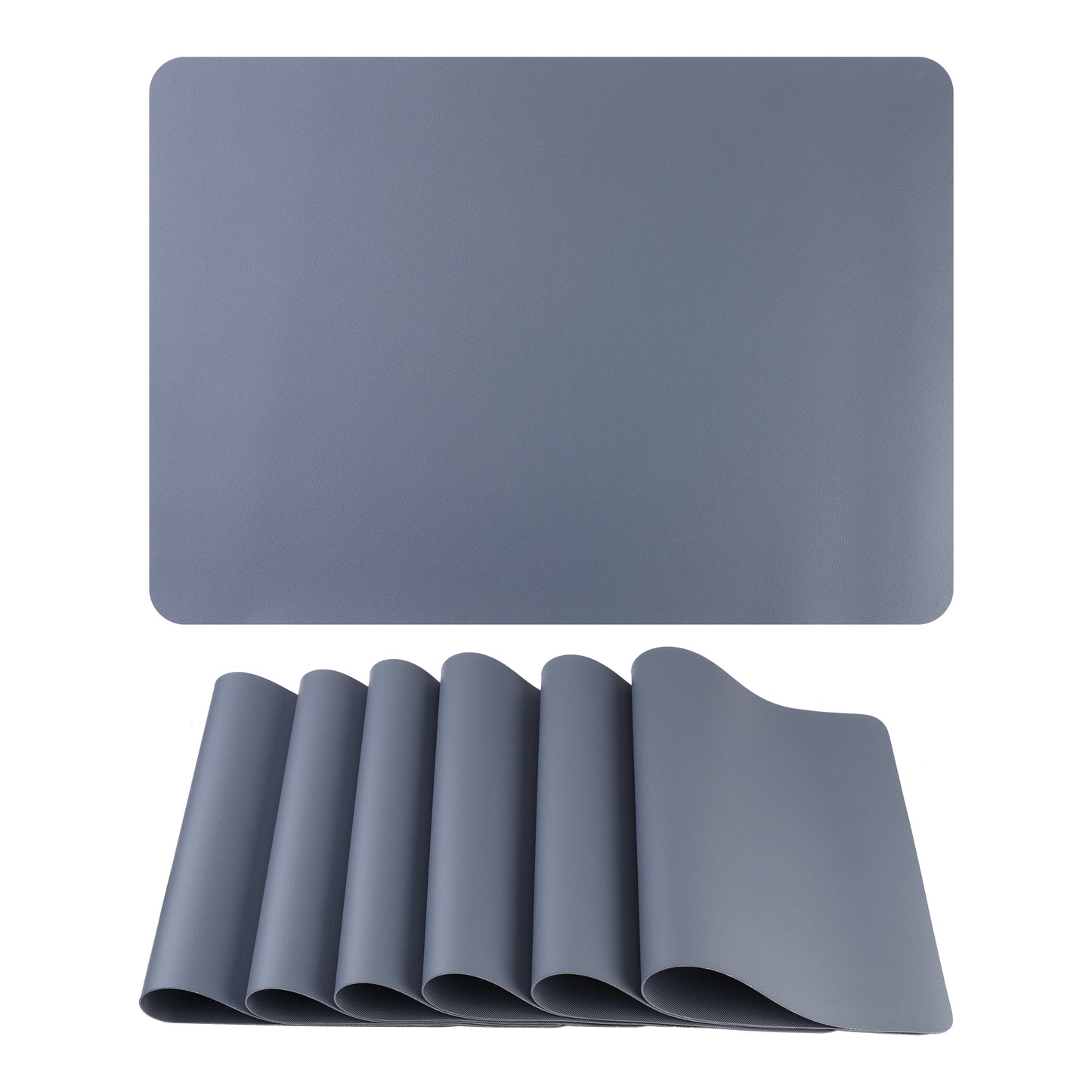 Placemats Set of 6 Faux Leather for Kitchen Dining Table Decor Washable Heat Resistant 17*12in