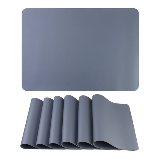 Placemats Set of 6 Faux Leather for Kitchen Dining Table Decor Washable Heat Resistant 17*12in