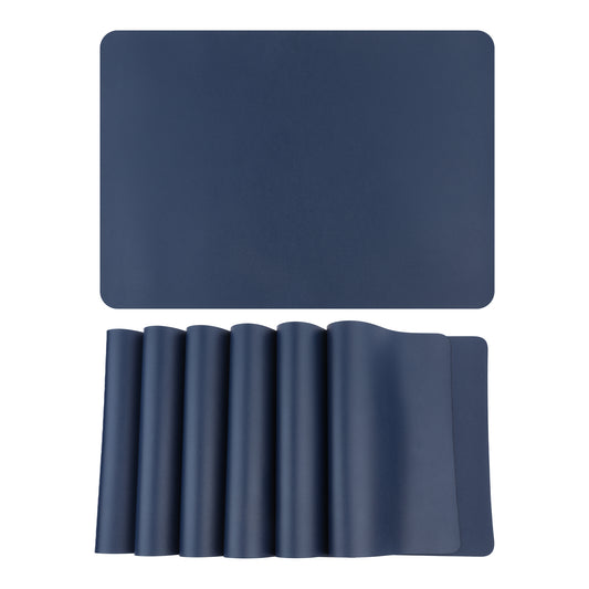 Placemats Set of 6 Faux Leather for Kitchen Dining Table Decor Washable Heat Resistant 17*12in