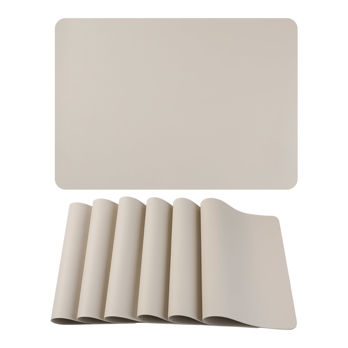 Placemats Set of 6 Faux Leather for Kitchen Dining Table Decor Washable Heat Resistant 17*12in