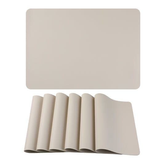 Placemats Set of 6 Faux Leather for Kitchen Dining Table Decor Washable Heat Resistant 17*12in