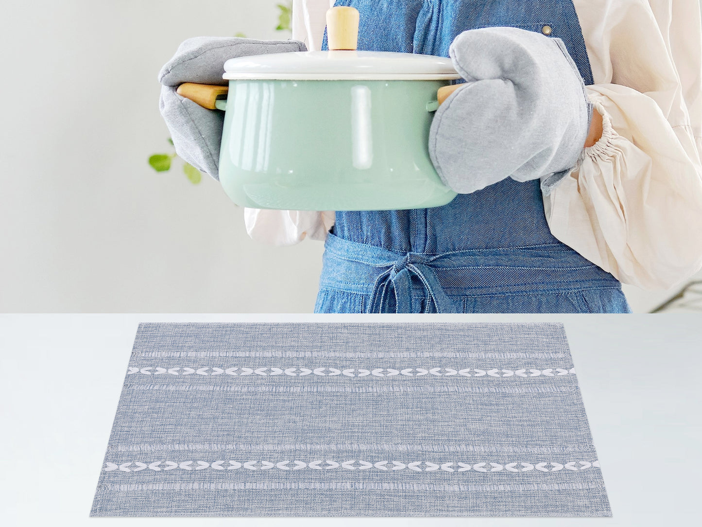 Placemats Set of 8 Linen for Kitchen Dining Table Decor Washable Heat Resistant 20*12in