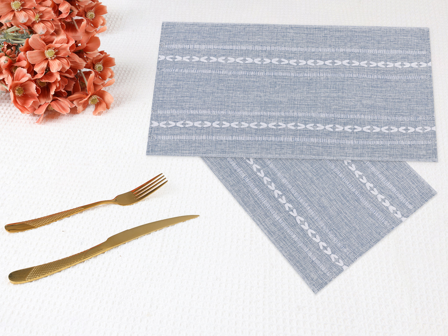 Placemats Set of 8 Linen for Kitchen Dining Table Decor Washable Heat Resistant 20*12in