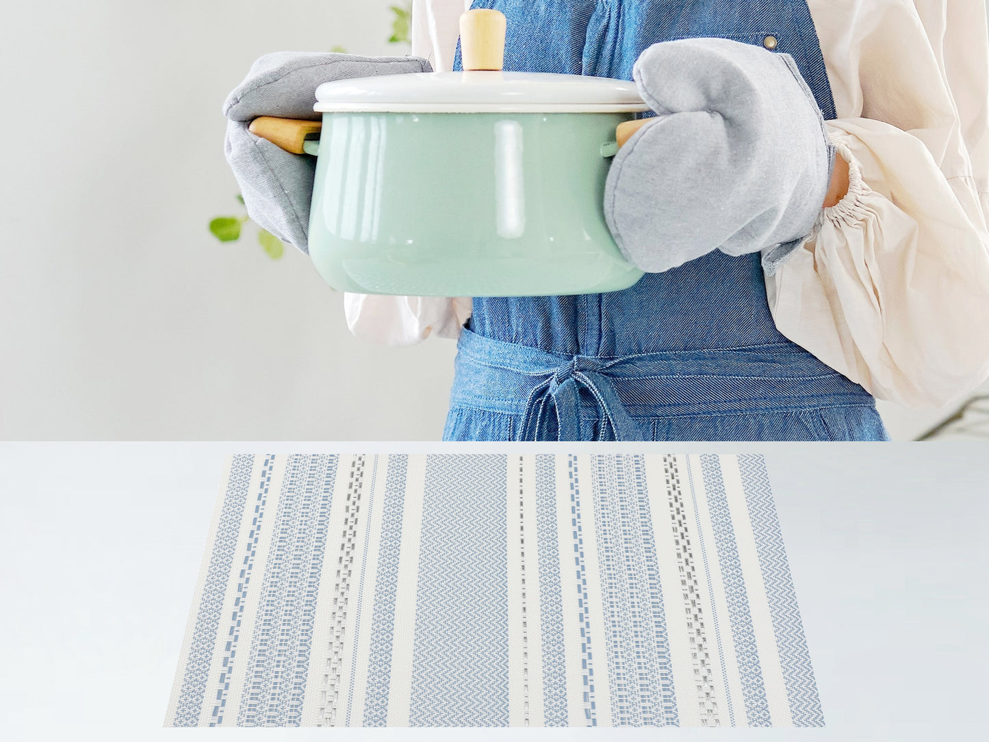 Placemats Set of 6 PVC for Kitchen Dining Table Decor Washable Heat Resistant 18*12in