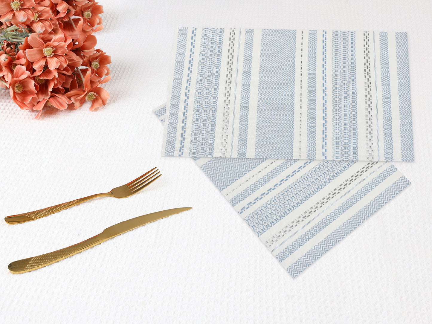 Placemats Set of 6 PVC for Kitchen Dining Table Decor Washable Heat Resistant 18*12in