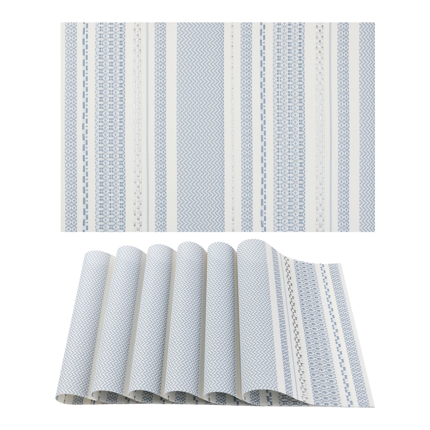 Placemats Set of 6 PVC for Kitchen Dining Table Decor Washable Heat Resistant 18*12in