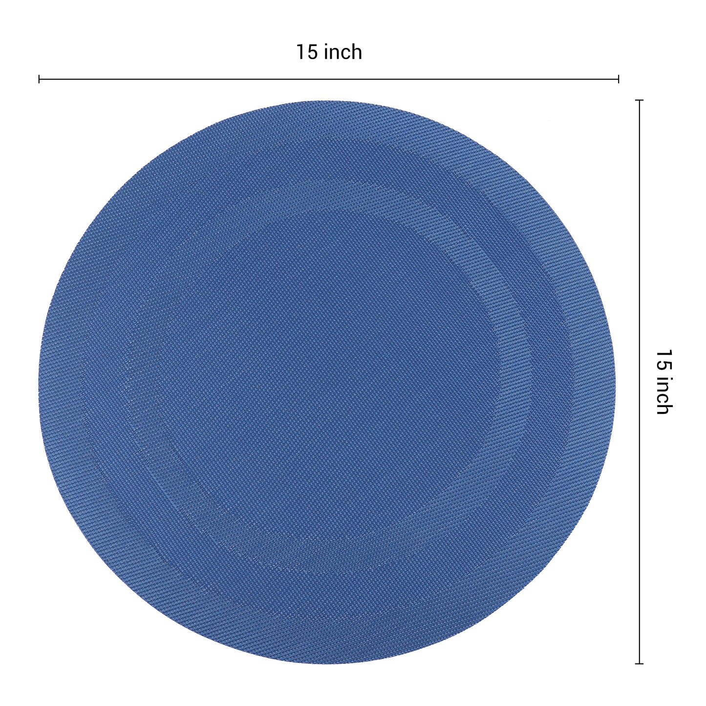Set of 6 PVC Round Placemats for Kitchen Dining Table Decor Washable Heat Resistant 15*15in