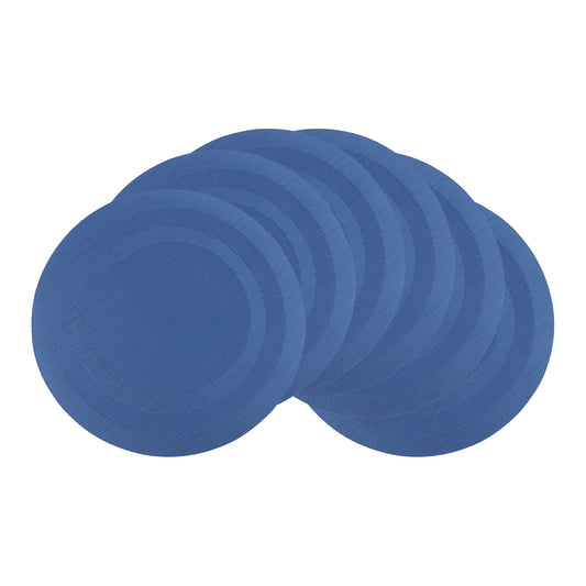 Set of 6 PVC Round Placemats for Kitchen Dining Table Decor Washable Heat Resistant 15*15in