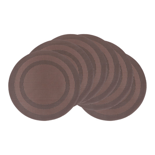 Set of 6 PVC Round Placemats for Kitchen Dining Table Decor Washable Heat Resistant 15*15in