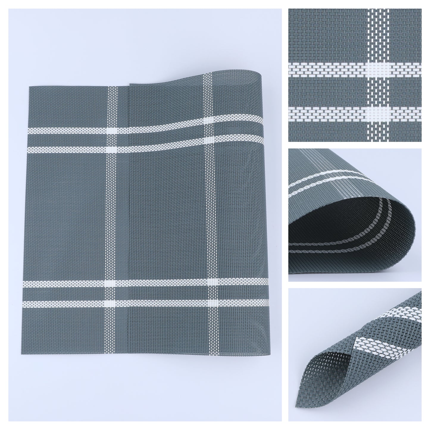 Placemats Set of 6 PVC for Kitchen Dining Table Decor Washable Wipeable 18*12in