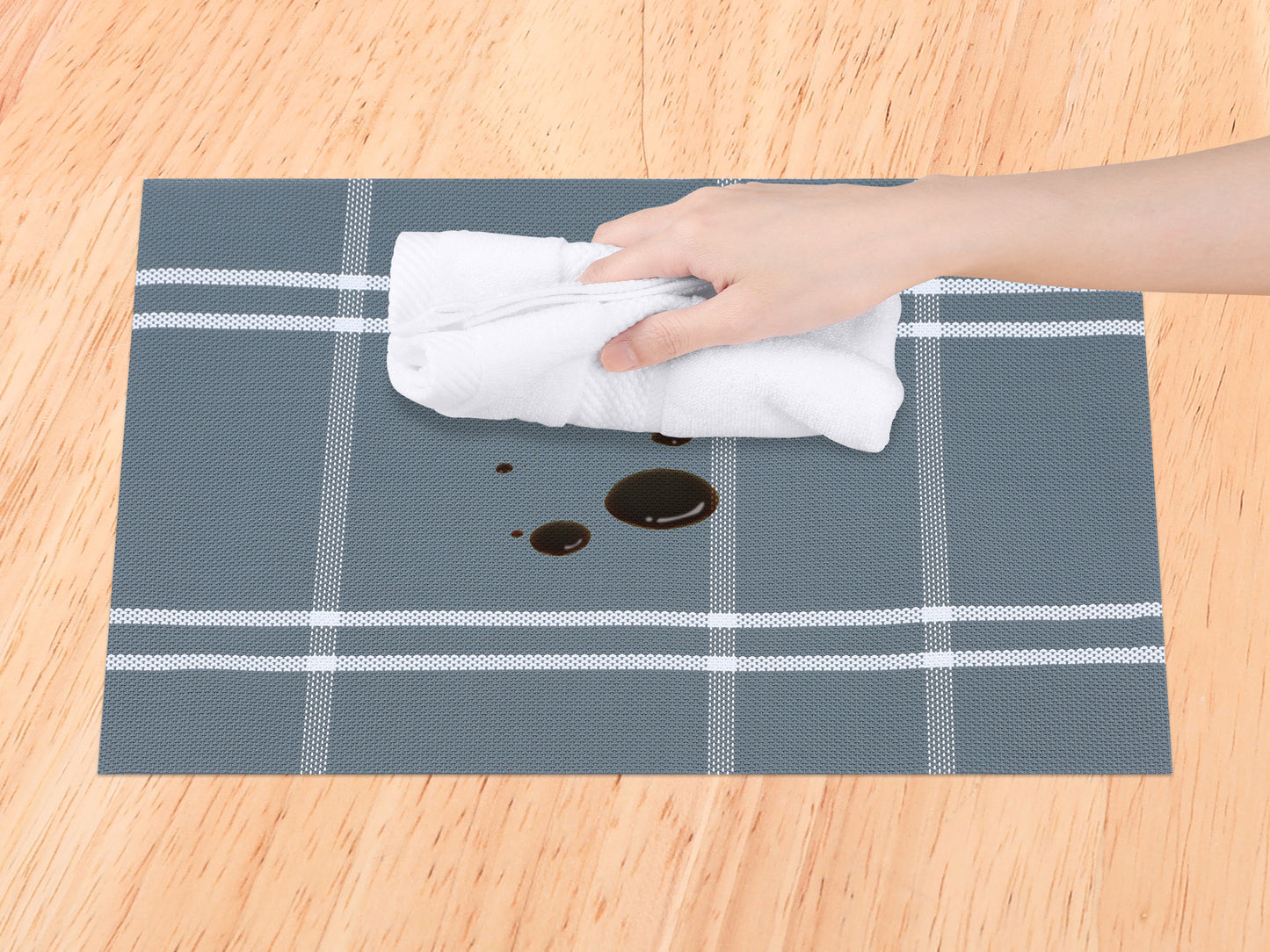 Placemats Set of 6 PVC for Kitchen Dining Table Decor Washable Wipeable 18*12in