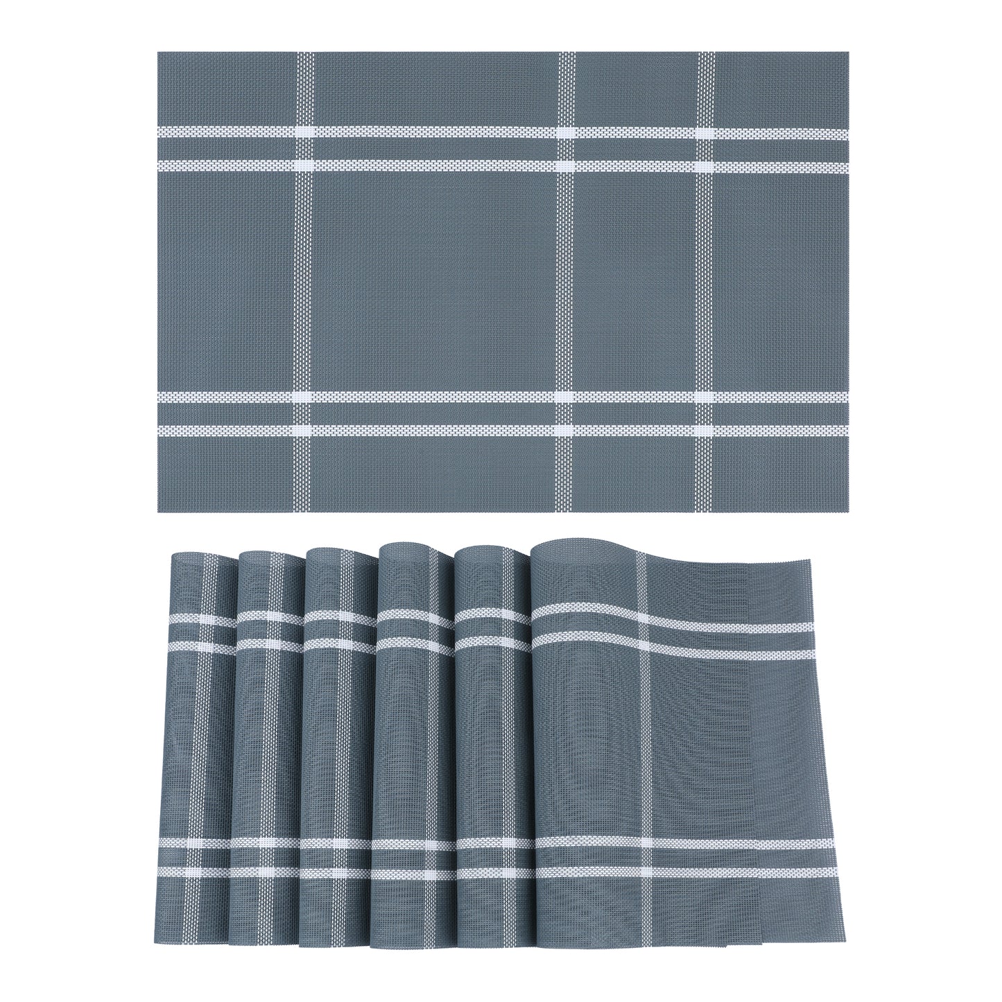 Placemats Set of 6 PVC for Kitchen Dining Table Decor Washable Wipeable 18*12in