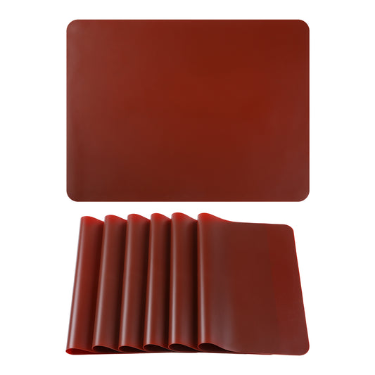Placemats Set of 6 Silicone for Kitchen Dining Table Decor Washable Heat Resistant 16*12in