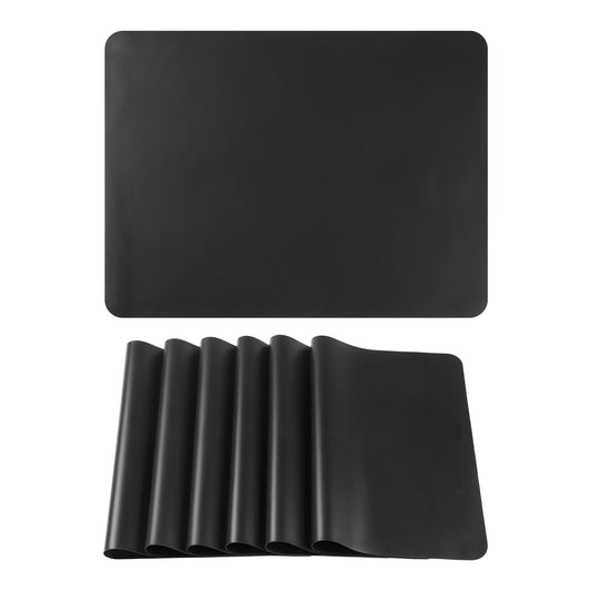 Placemats Set of 6 Silicone for Kitchen Dining Table Decor Washable Heat Resistant 16*12in