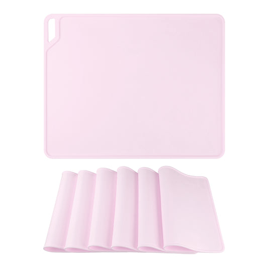 Placemats Set of 6 Silicone for Kitchen Dining Table Decor Washable Wipeable 15*12in
