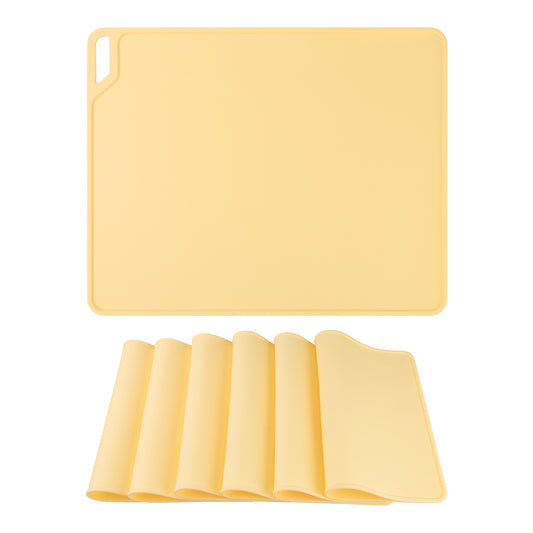 Placemats Set of 6 Silicone for Kitchen Dining Table Decor Washable Wipeable 15*12in