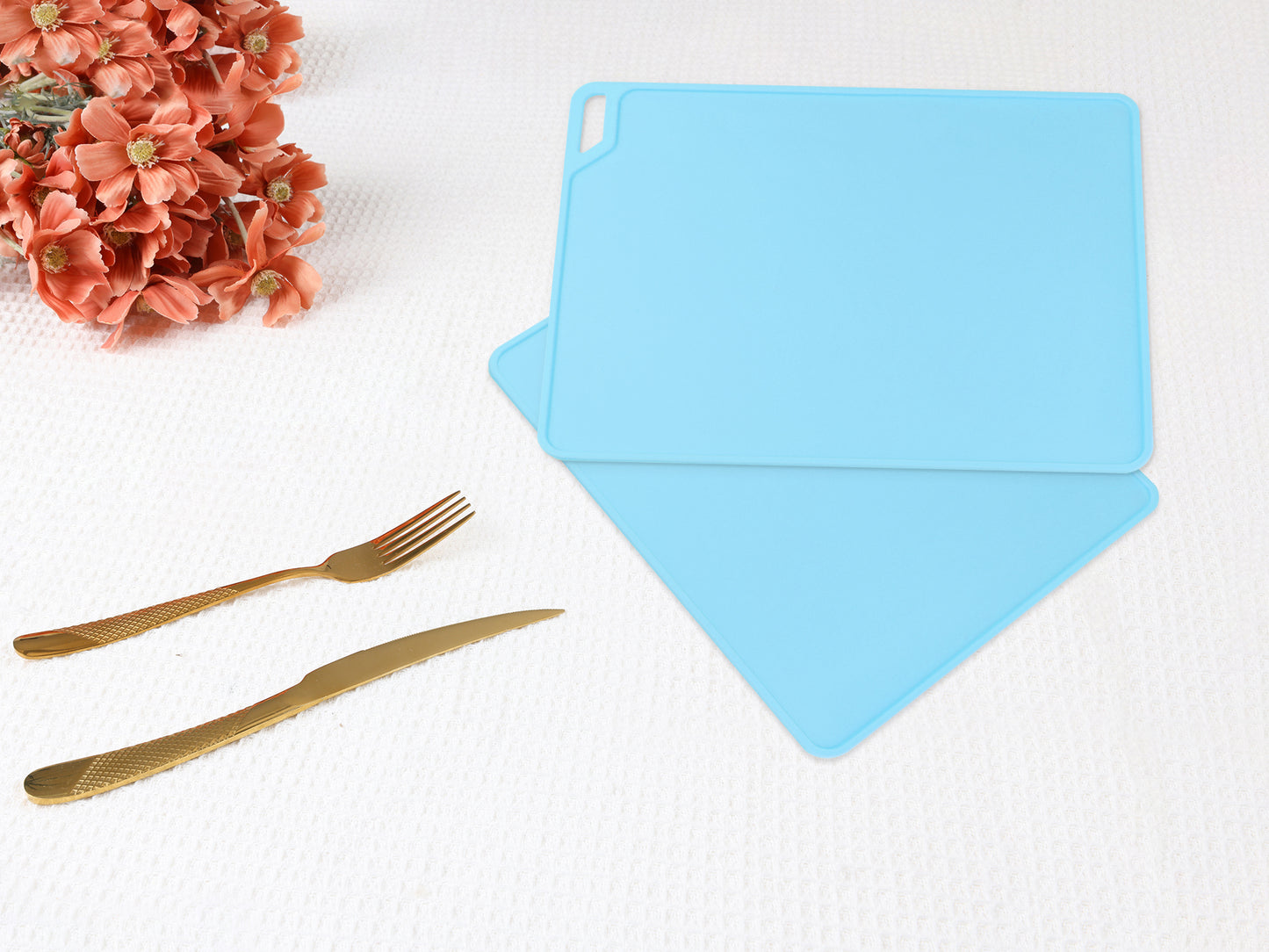 Placemats Set of 6 Silicone for Kitchen Dining Table Decor Washable Wipeable 15*12in