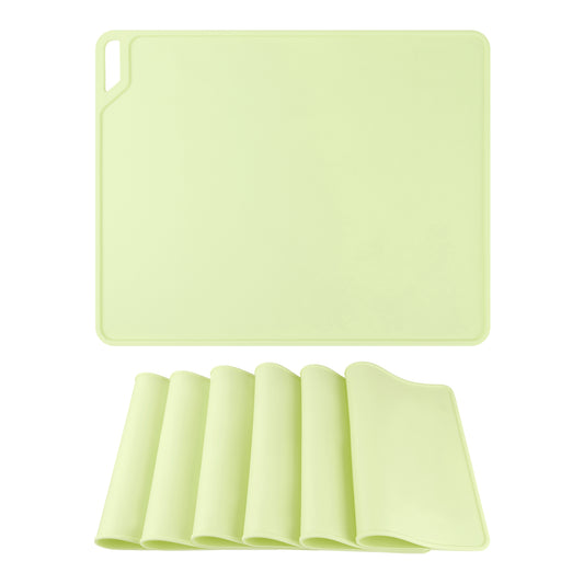 Placemats Set of 6 Silicone for Kitchen Dining Table Decor Washable Wipeable 15*12in