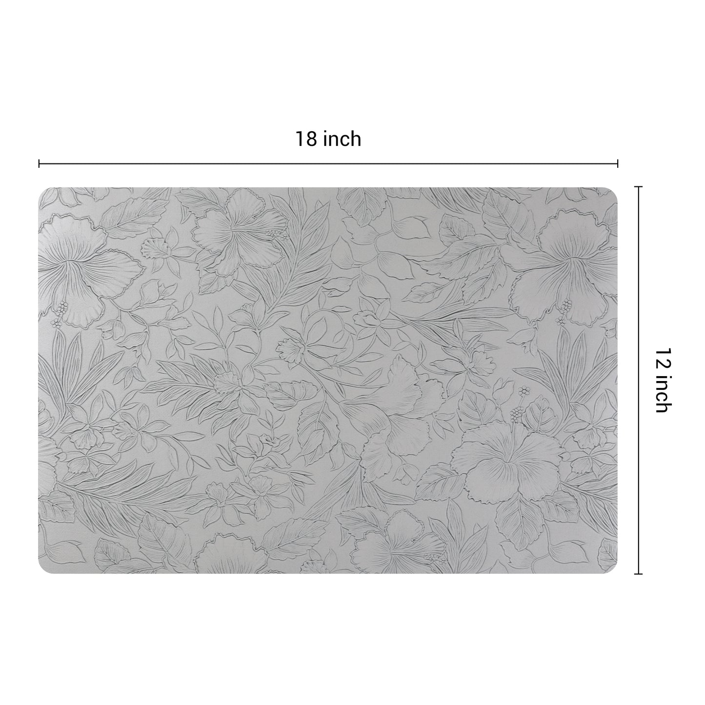 Set of 6 Faux Leather Flower Placemats for Kitchen Dining Table Decor Washable Wipeable 18*12in