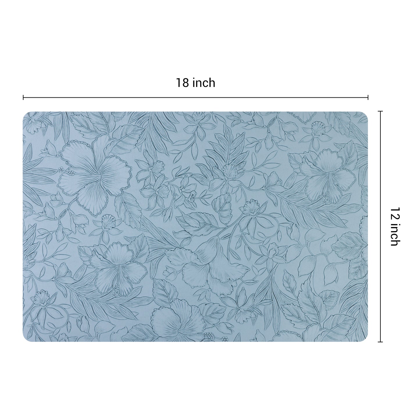 Set of 6 Faux Leather Flower Placemats for Kitchen Dining Table Decor Washable Wipeable 18*12in